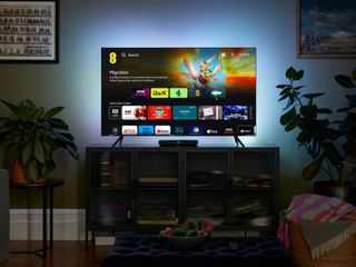 A sitting room set-up featuring an EE smart television