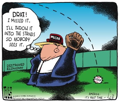 Political Cartoon U.S. Trump coronavirus error