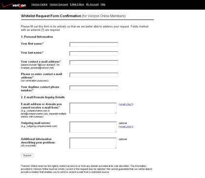 Whitelist request