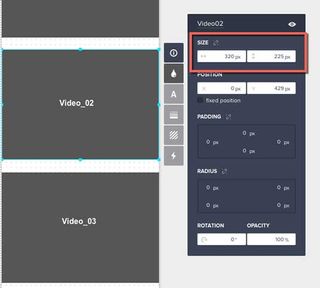 Setting the size for the secondary content