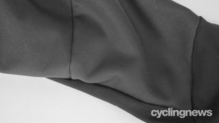 Castelli Sorpasso RoS Wind bib tight detail of the Gore-Tex Infinium X-fast fleece-backed fabric