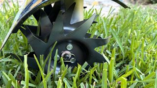 Echo TC-210 Tiller closeup view of blades in grass