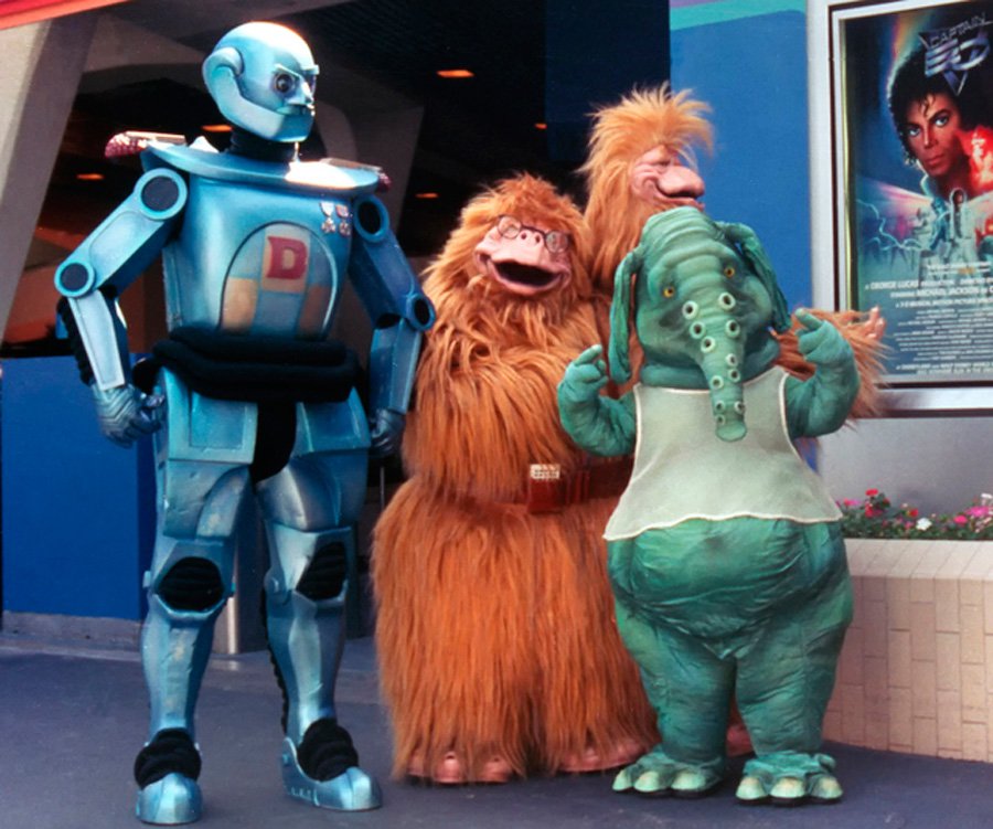 sci-fi characters in a theme park