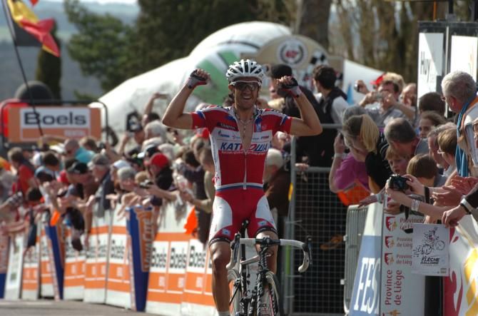 Daniel Moreno (Katusha) wins the 2013 edition of Fleche Wallonne