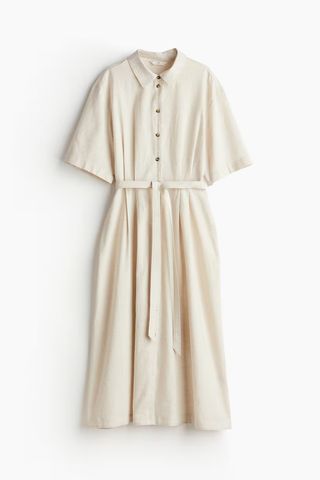 H&M, Linen-Blend Shirt Dress