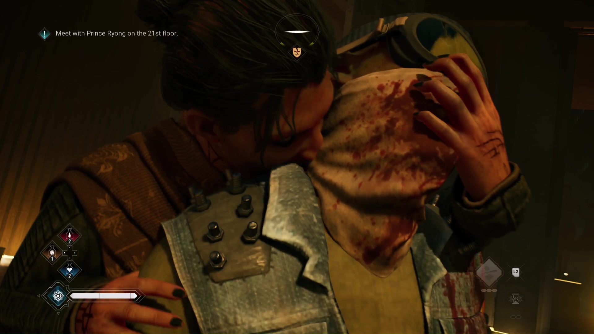 Sucking blood from an Anarch in Vampire: The Masquerade: Bloodlines 2