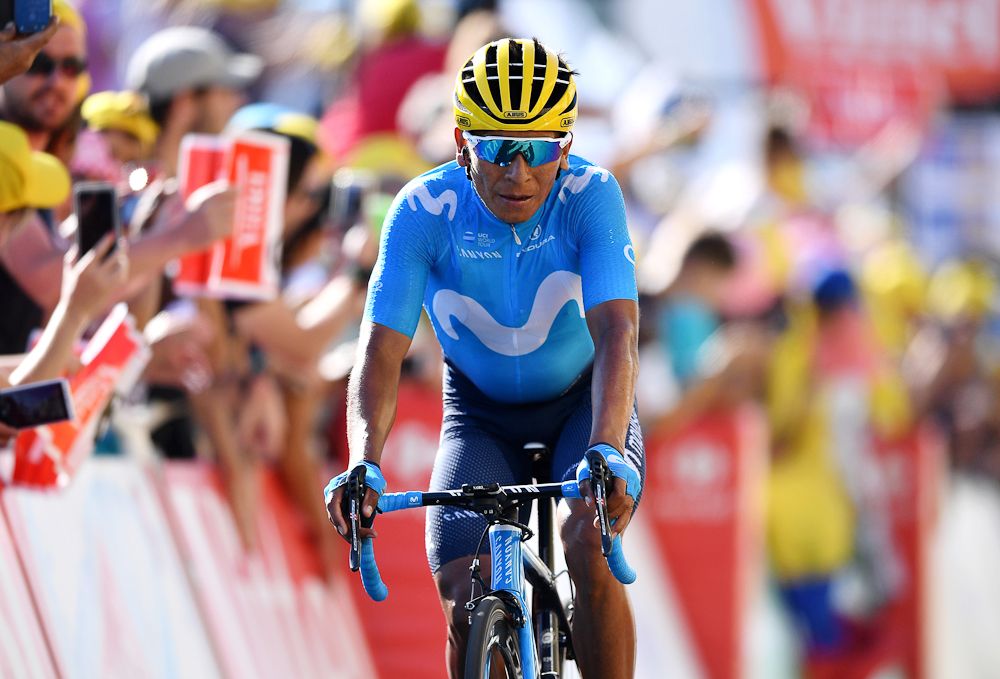 Nairo Quintana finishes stage 14 at the Tour de France