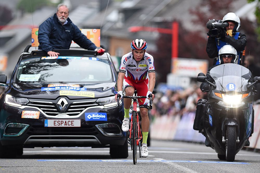 Egor Silin (Katusha) finishes the final stage in Belgium.