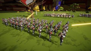 An army does battle in Tabletop Tavern, a RTS roguelike.