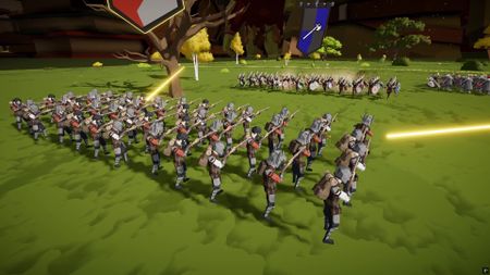 An army does battle in Tabletop Tavern, a RTS roguelike.