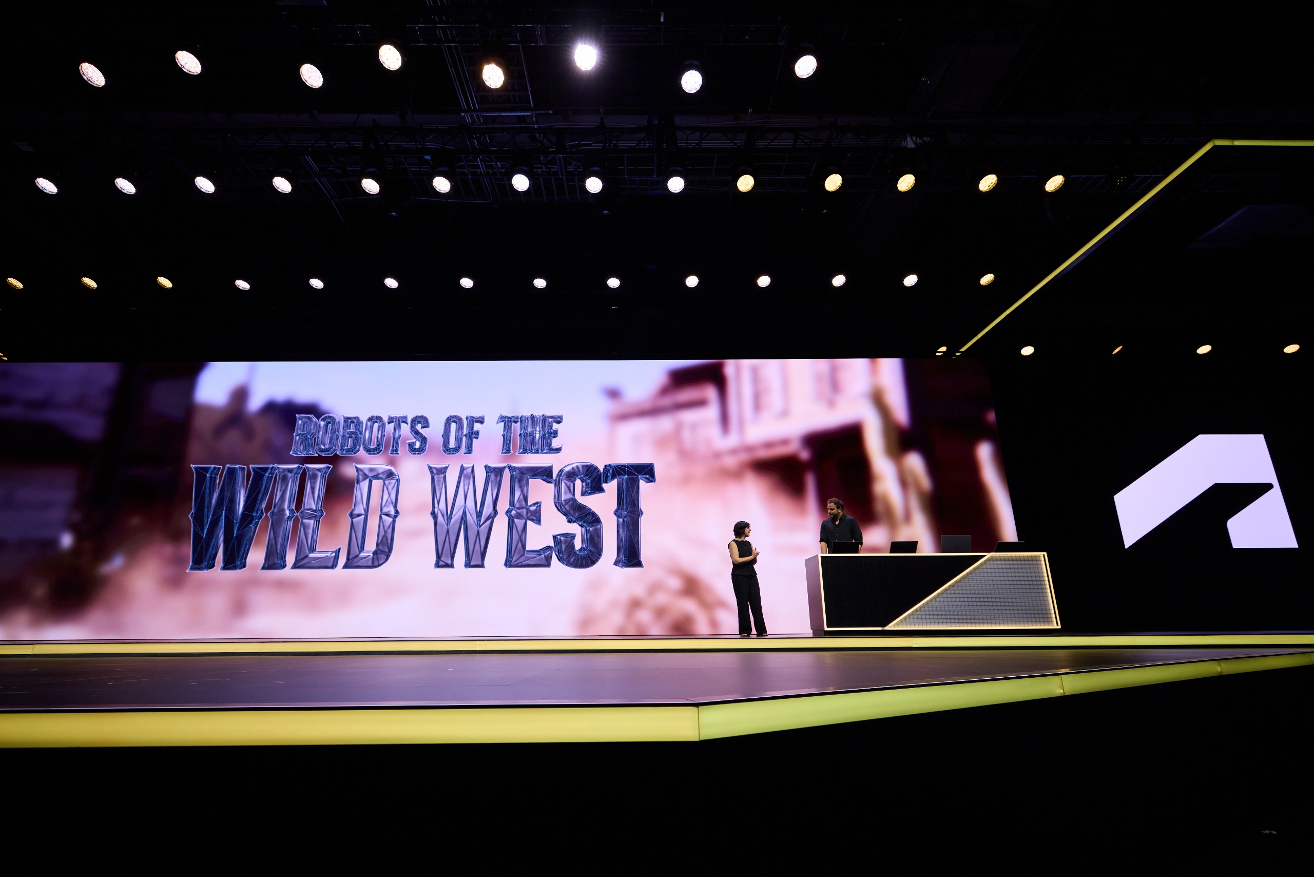 A conference stage and demo