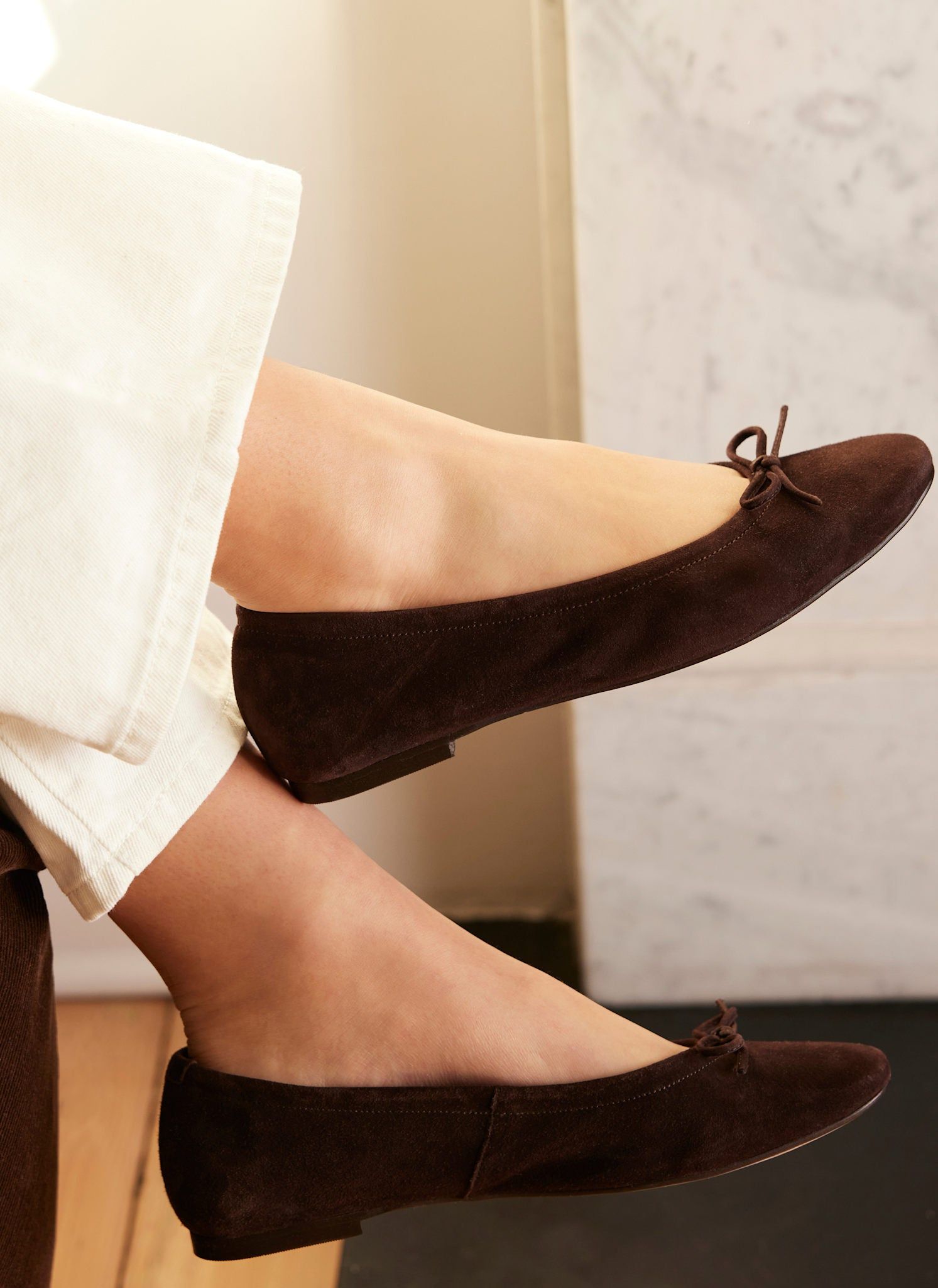 Carla Brown Suede Ballet Flats
