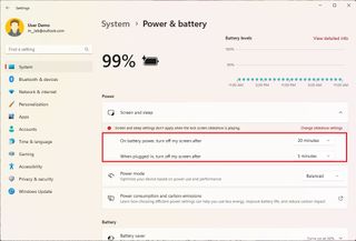 Change power settings new laptop