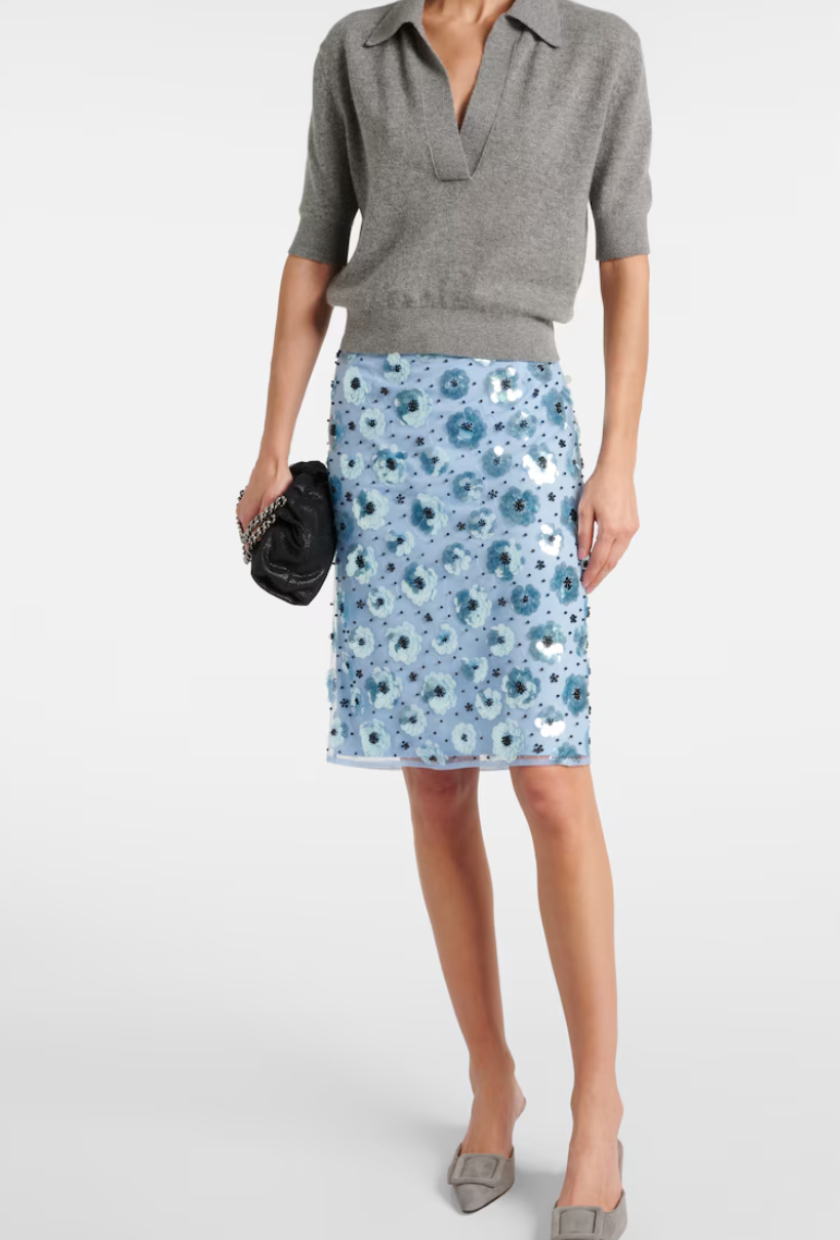 Rotate, Floral Embellished High-Rise Miniskirt