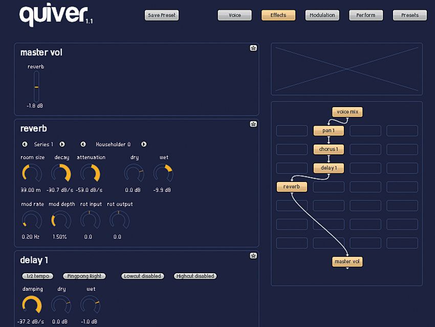 We've always been keen on modular effects processors, and Quiver has a humdinger of one built right in.
