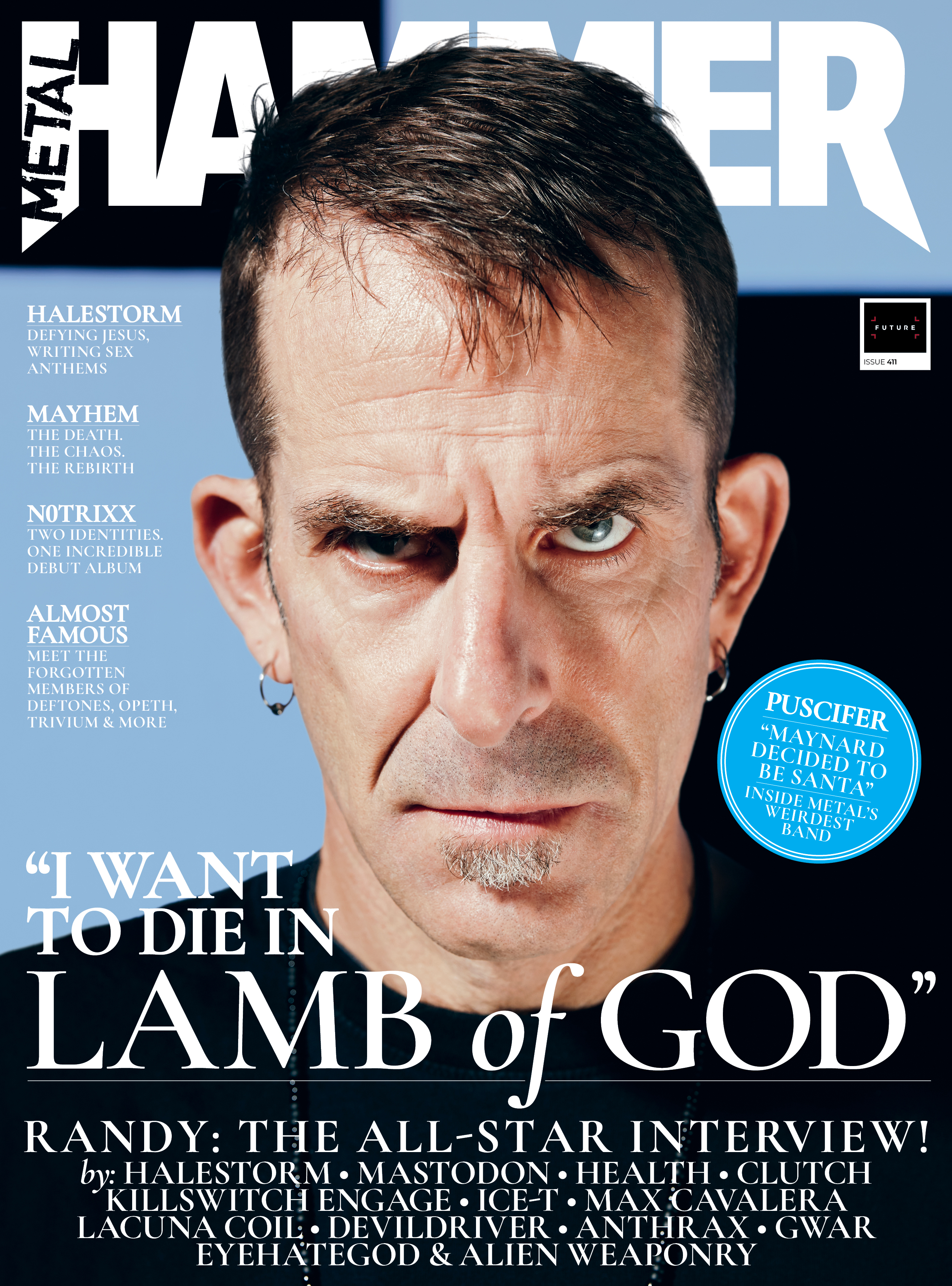 Lamb of God singer Randy Blythe on the cover of Metal Hammer issue 411