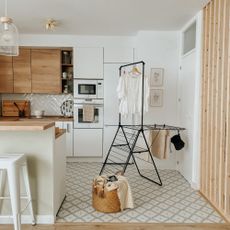 A Brabantia clothes airer is a kitchen