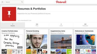 Find ideas for resumes and portfolios at http://www.pinterest.com/pinterestresume/