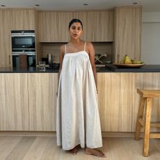 Monikh Dale wears Marks and Spencer dress