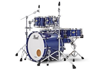 The Masters Premium Legend Kit features huge bass drum claws, telescopic spurs and Pearl's chunky Opti-Mounts.