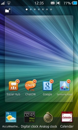 Samsung wave iii widgets and removing home screen apps