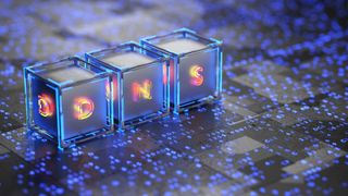 A digital depiction of boxes with DNS on them