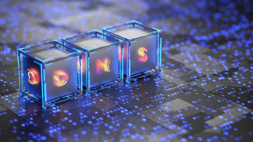 A digital depiction of boxes with DNS on them