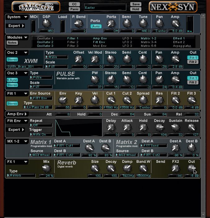 Like Reason, Nexsyn uses the 'rack-mount' interface
