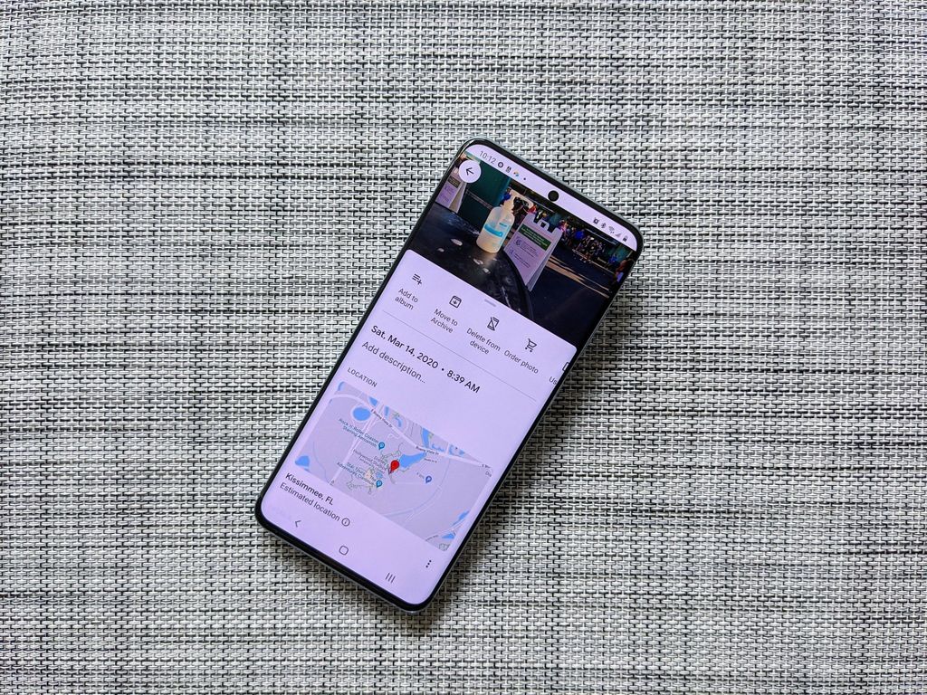 how to find the location of a picture on an android