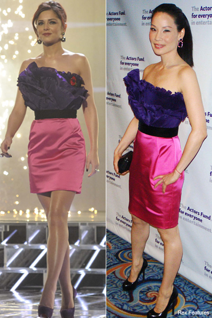 Who wore it best? Cheryl Cole vs. Lucy Liu - Ina Soltani, dress, stars, wearing, same, matching, outfit, style, snap, X Factor, Marie Claire