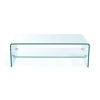 A glass transparent coffee table