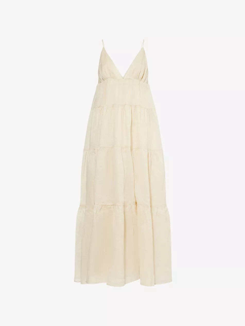 Liza Ruffled Cotton-Poplin Midi Dress