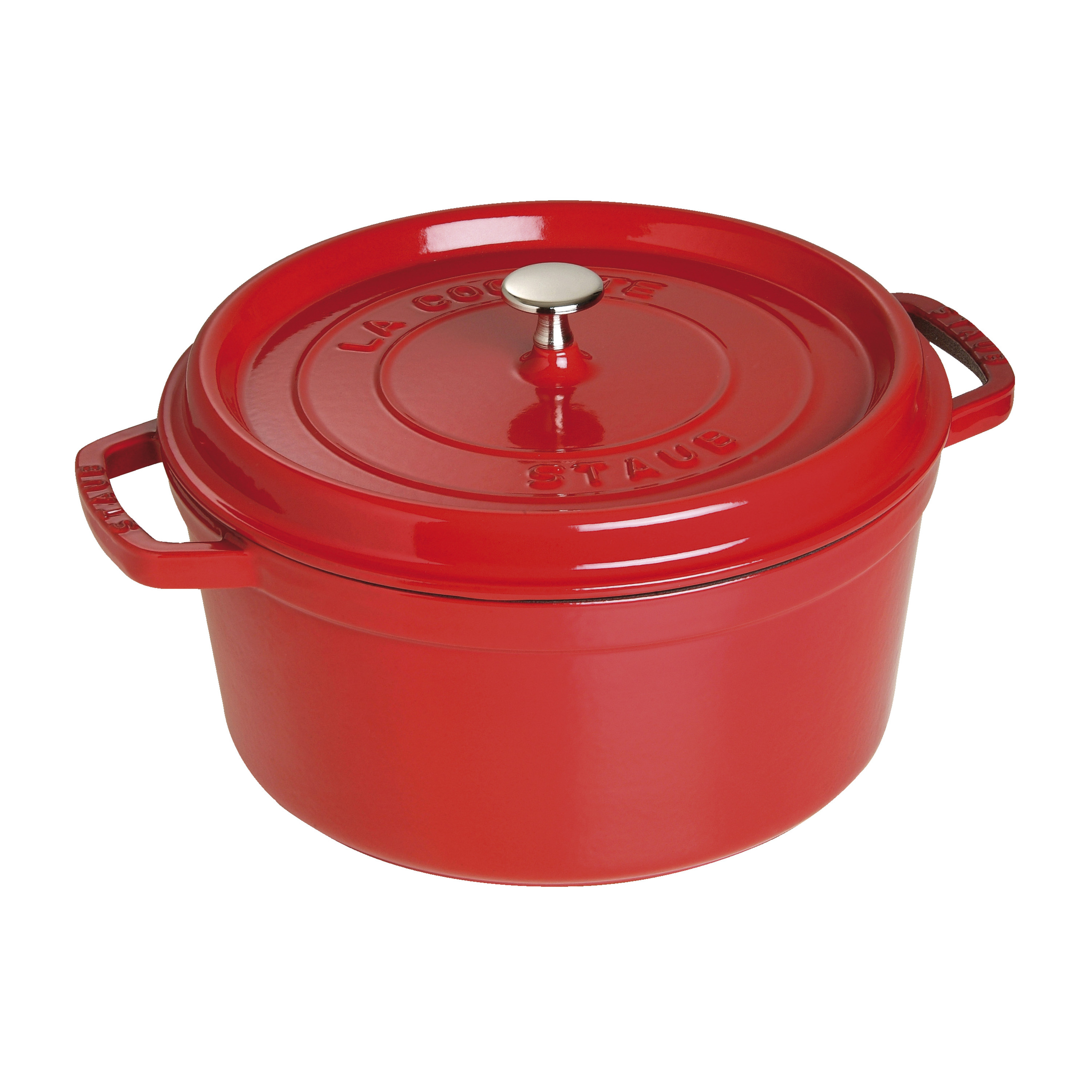 Staub Cast Iron 7 Qt, Round, Dutch Oven, Cherry