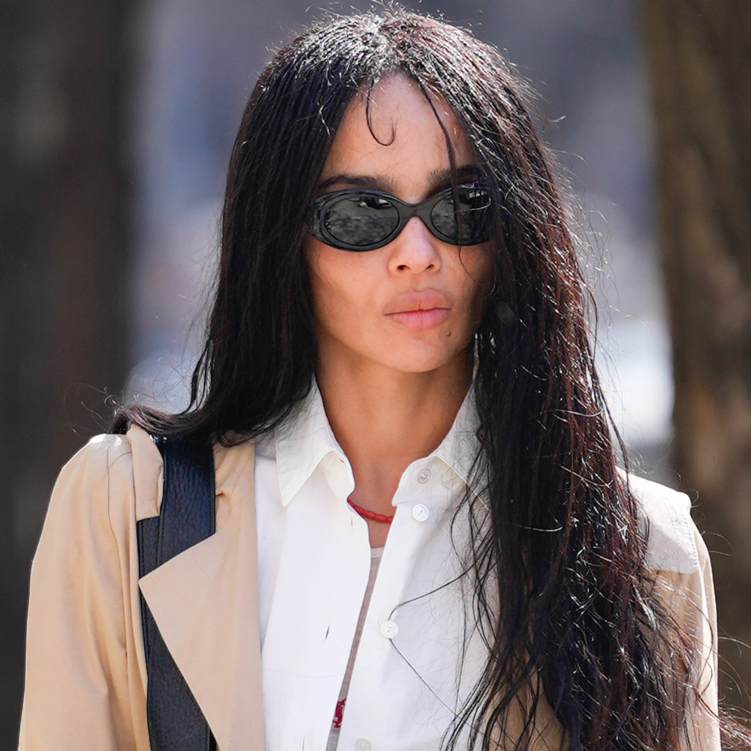 Zo&euml; Kravitz was spotted in New York City wearing a trench coat with her favorite Saint Laurent laptop bag