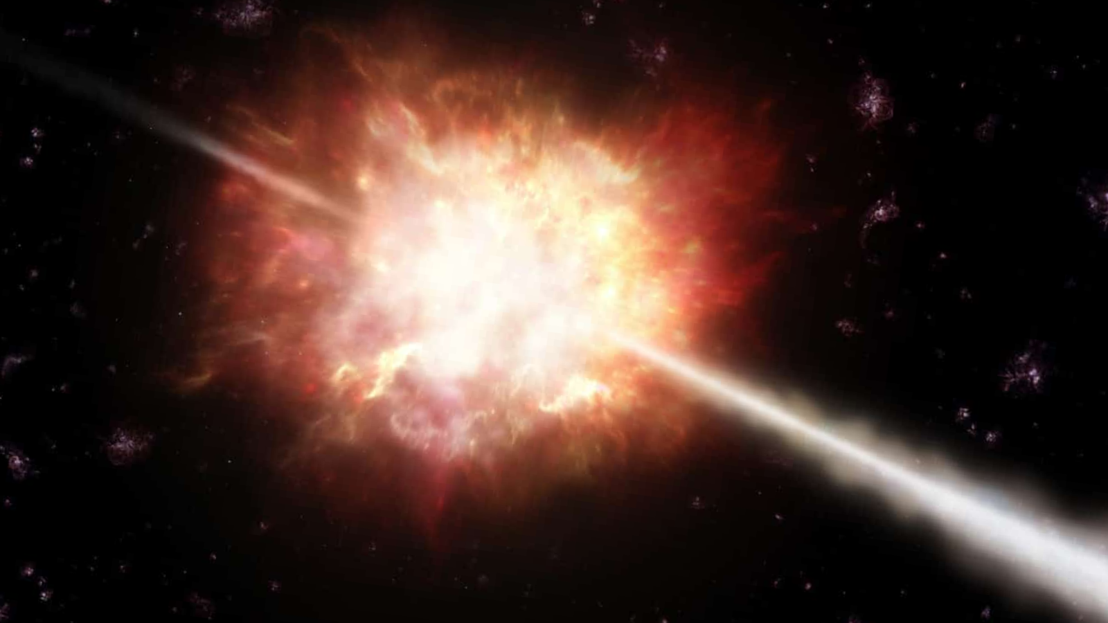 An illustration of the large cosmic explosion ever seen, and the BOAT, the gamma-ray burst it generated