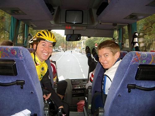 The two greatest women cyclists Britain has produced for years: Nicole Cooke with former world pursuit champion and Olympic bronze medallist, Yvonne McGregor.