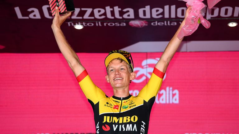 Koen Bouwman of Jumbo-Visma wins stage 19 of the 2022 Giro