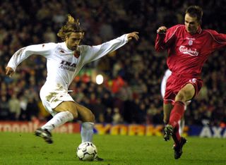 Gabriel Batistuta in action for Roma against Liverpool in February 2001.