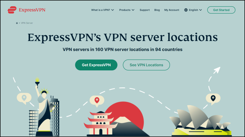 ExpressVPN palvelinsijainnit