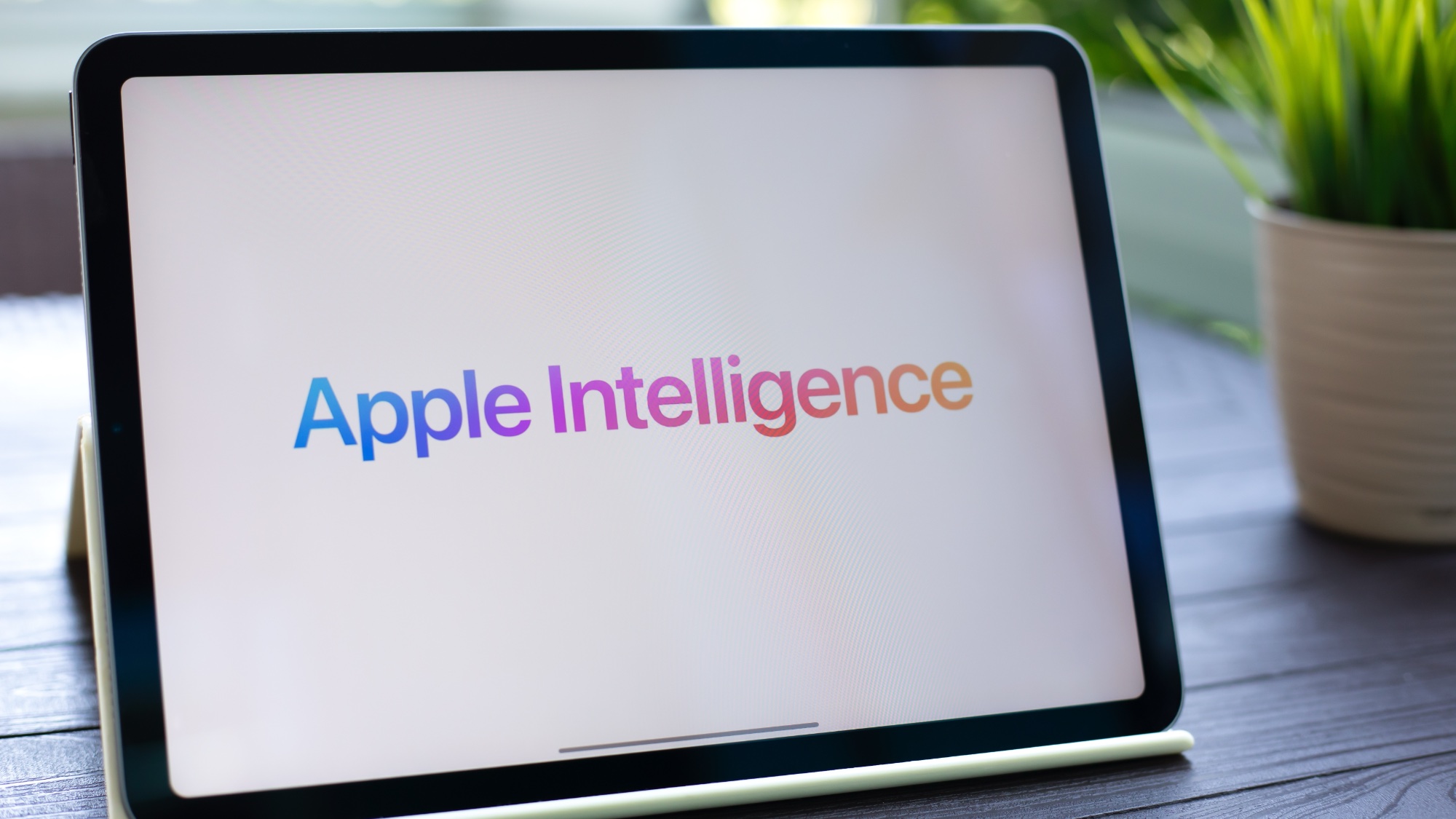 Apple Intelligence logo on iPad