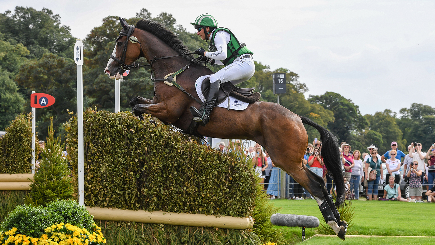 Michael Owen and Bradeley Law who withdrew before the Burghley Horse Trials final trot-up