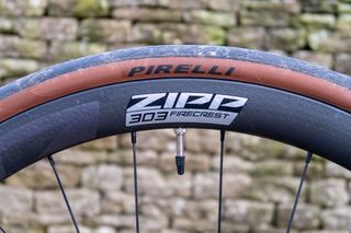 Zipp 303 Firecrest wheel pictured with Pirelli tyres