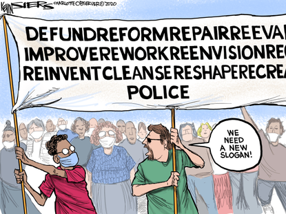 Editorial Cartoon U.S. defund police George Floyd protests