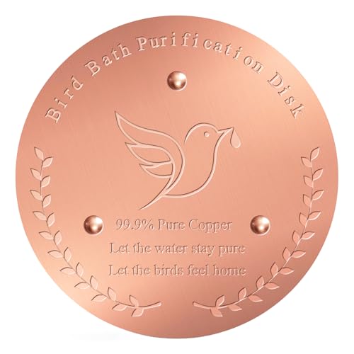 Bird Bath Copper Disk &amp;ndash; 1mm Thick 99.9% Pure Copper Disk, 100mm Diameter, Bird-Friendly Outdoor Accessory for Keeping Birdbath Water Fresh, Suitable for All Birdbath Bowls (1)
