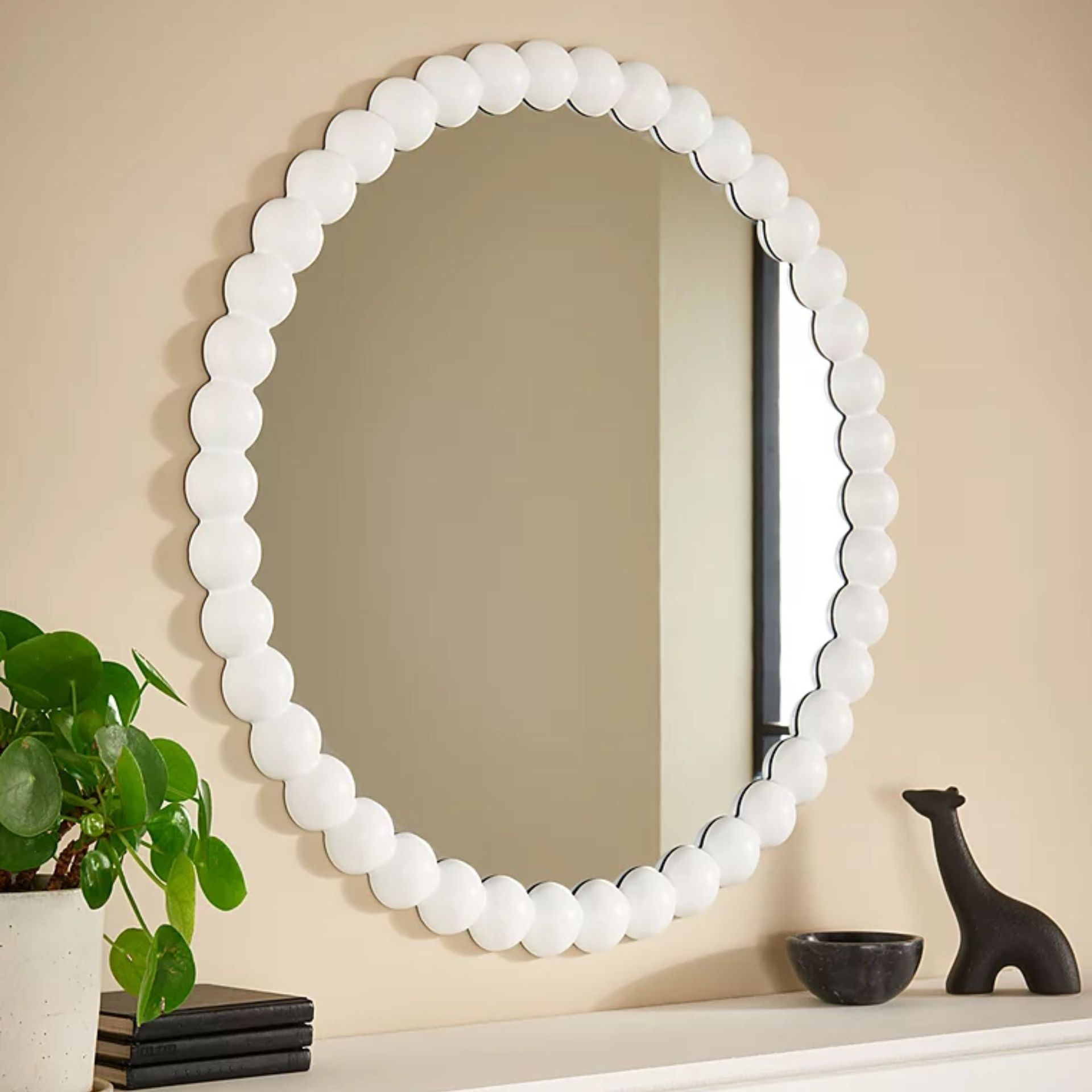 White round bobbin mirror
