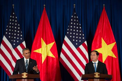 President Obama discusses the death of the Taliban leader from Vietnam