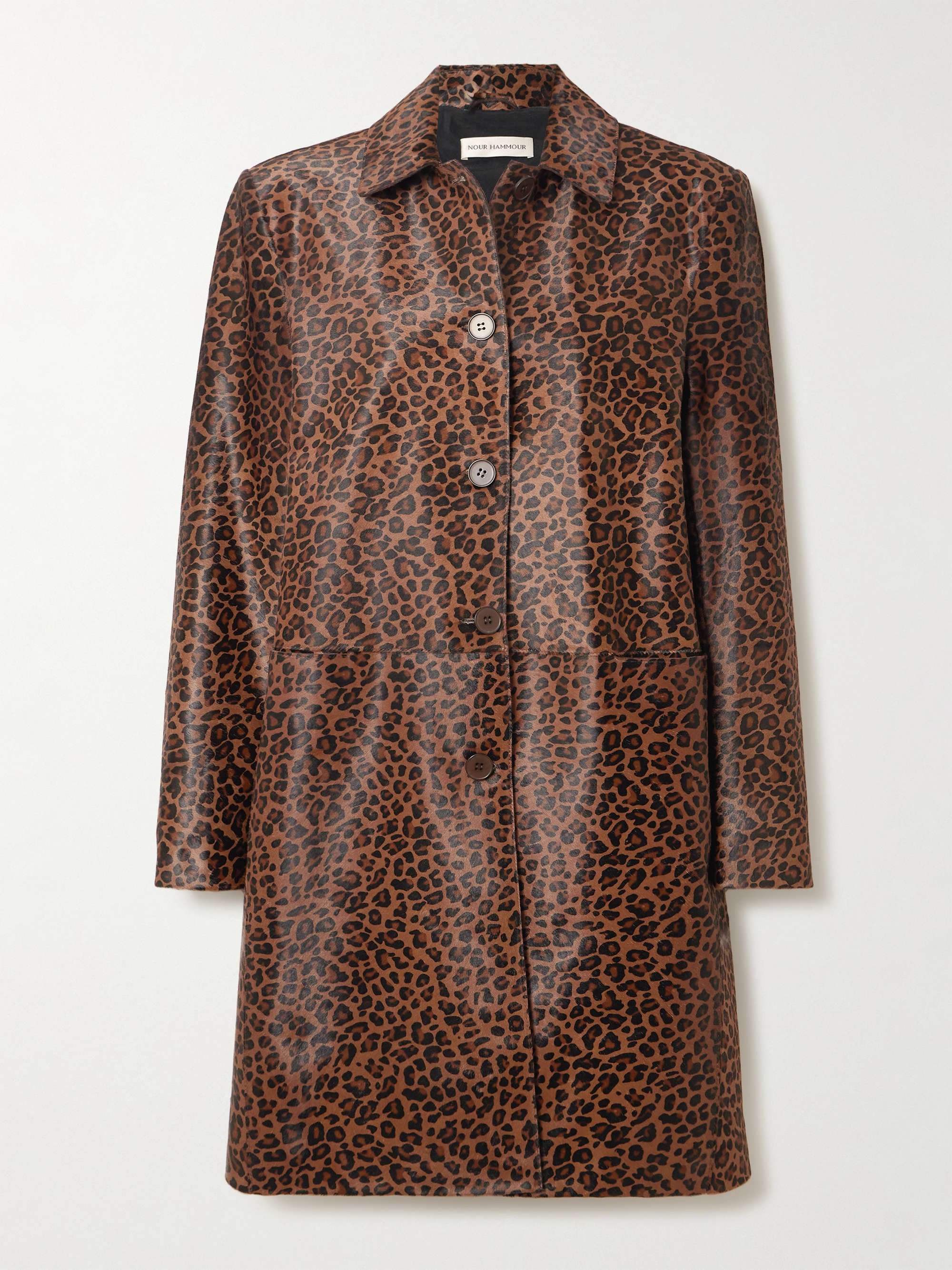 Leopard-Print Calf Hair Coat
