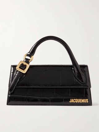 JACQUEMUS, Le Chiquito Long Embellished Croc-Effect Patent-Leather Tote