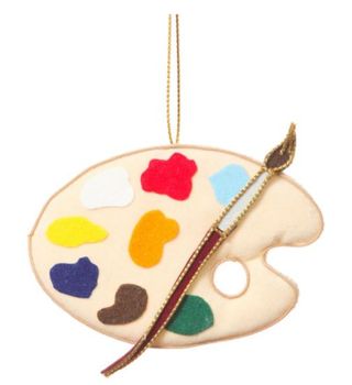 Christmas decoration of paint palette from Royal Collection Shop