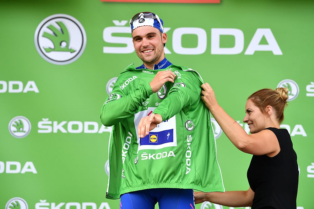 Maximilian Schachmann of Germany and Team Quick-Step Floors Green Sprint Jersey